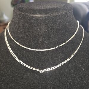 Madewell Double Layered Silver Chain Necklace